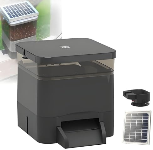 Automatisk fiskmatdispenser, 7,5 L stor kapacitet, fuktsäker utomhus koi-matare, batteridriven för enkel matning, perfekt för dammar och akvarier