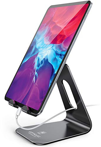 Lamicall Tablet Stand, Tablet Holder for Desk - Multi-Angle Adjustable Tablet Desktop Dock Gifts, Compatible with iPad Pro 11, 12.9, Air, Mini, Fire HD, Galaxy Tab, and Other 4-13 Tablets, Black