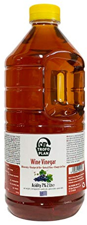 TrofoPlan Vinaigre de Vin Rouge Grec 2L – Vinaigre Authentique de Grèce | Saveur Intense & Acidité Marquée | Grand Format Cuisine & Salades | Sans Colorants ni Arômes Artificiels