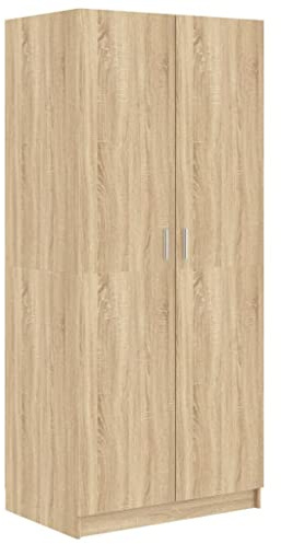 vidaXL Armadio Compatto Elegante Robusto con Scomparto e Asta Arredo Guardaroba Appendiabiti Organizer Casa Rovere Sonoma 80x52x180 cm in Truciolato