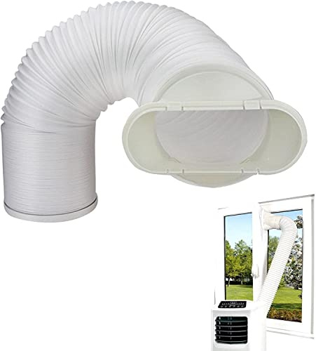 Tuyau Evacuation Climatiseur Mobile,Tuyau D'évacuation d'air en PVC Flexible Kit Climatiseur Mobile,Avec Bouche Plate Connecteur Tuyau,(15CM Diamètre 150CM Longueur) (Blanc)
