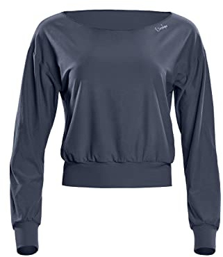 WINSHAPE Damen Functional Light And Soft Cropped Long Sleeve Top Ls003ls Yoga-Shirt, Anthracite, M EU