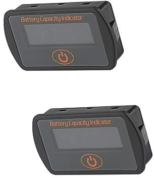 Uonlytech 2pcs Lcd Battery Capacity Indicator Voltage Tester Battery for Car Power Bank Golf Cart