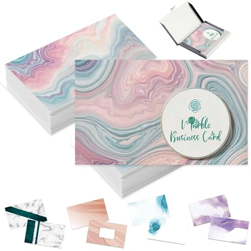 Individuelle Visitenkarten, personalisierte Visitenkarten mit Foto für kleine Unternehmen, personalisierbar mit Logotext, 1000, 500, 200, 100, doppelseitig bedruckbar, wasserfest, 8,9 x 5,1 cm