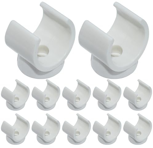 12PIC 1 Inch PEX Clips, 25 mm Pipe Hangers, PEX Tubing Clamps, PVC Water Pipe Support, White Plastic U Pipe Clamp Tools