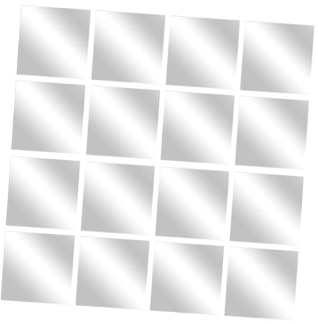 Tofficu de Espejo Acrílico Autoadhesivo Cuadrado Película Protectora 16 Piezas y Diseño Reflectante para Pared para Adecuado para Baño o Dormitorio