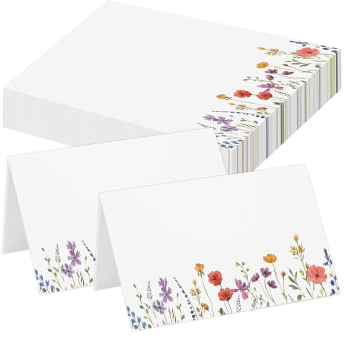 Place Cards, 50Pcs Floral Name Cards for Table Setting
