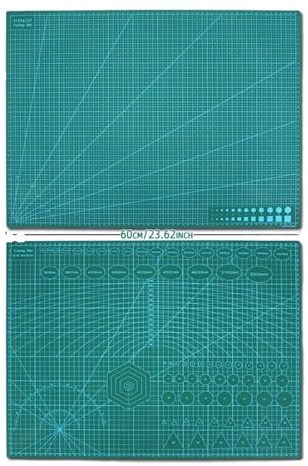 Tappeto Da Taglio Autorigenerante 60 * 45 cm A2 PVC Tappetino da taglio Bordo auto-guarigione Cucito fai da te Studente Carta for incisione Strumento artigianale in pelle(A2 Green-green)