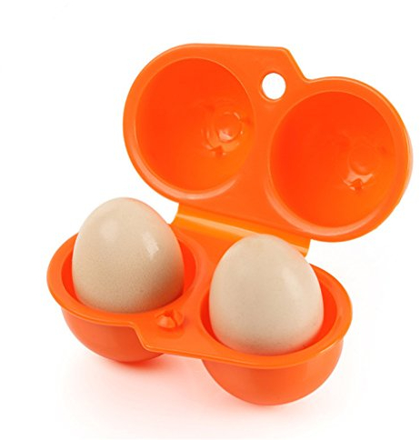 BrilliantDay Acampada Huevera de plástico Plegable, para 2 Huevos, Color Naranja