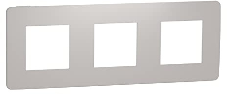 Schneider Electric NU280624 Marco 3 elementos Studio cava, Gris Blanco