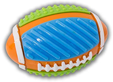 MERVELA Hundeball, Hundefootball mit Rassel, Hund Ball unzerstörbar, Hundespielzeug unkaputtbar, Ball für Hunde