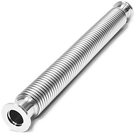 LAB OUTLET Vacuum Bellows Hose Metal KF-50,ISO-KF Flange Size NW-50, 304 Stainless Steel, Vacuum Corrugated Bellows Pipe Tube (1500mm/59.05 inch)