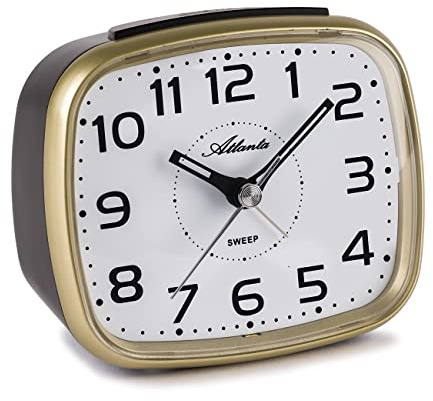 Atlanta Quarzwecker ohne Ticken mit Licht Snooze Analog Gold - 2142-9