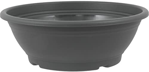 MePla Bac à plantes avec trou au fond Ø 50 cm, anthracite, résistant aux intempéries en plastique résistant aux UV