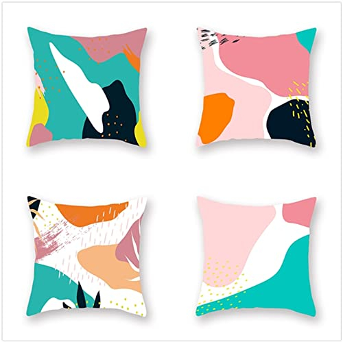 Tinnoon Kissenbezug 45x45cm 4er SetBoho Wohnzimmer Outdoor Deko, Schlafzimmer Zimmer Dekor Kissenhülle Kissenbezüge mit Verstecktem Reißverschluss, Couchkissen, Sofakissen Weinachten Kuhfleck