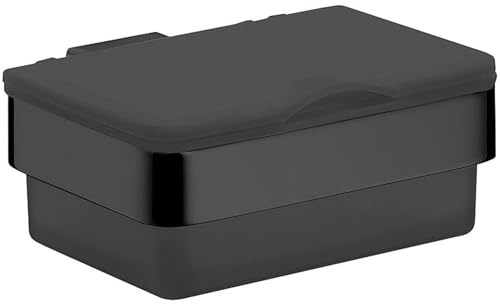 EMCO Loft Feuchtpapierbox zur Wandmontage, Feuchttuchspender aus Metall und Kunststoff, praktische Feuchttücher Box mit Deckel, schwarz matt