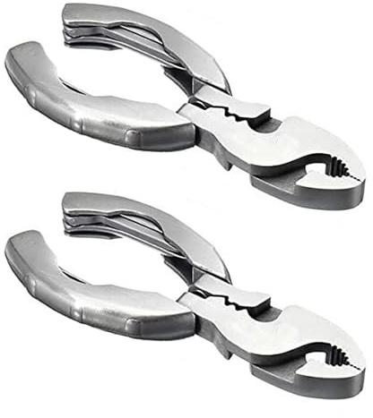 Multiherramienta, 2 piezas 9 en 1 portátil de acero inoxidable multiherramienta, herramienta multifuncional ligera con alicates, destornillador, pelacables, abridor, crimpadora
