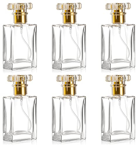 Heveer Bottiglie di Vetro per Profumi 30ml Nebulizzatore per Profumo Vuoti per Profumo Tonico Viso Donne Uomini 6 Pezzi Oro