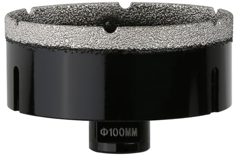 Vearter 100mm Trocken Diamant Kernbohrer, M14 Gewindeanschluss Vakuumgelötete Lochsäge für Mauerwerk, Diamantbohrkrone für Fliesen, Marmor, Granit, Porzellan, Beton und Quarzstein