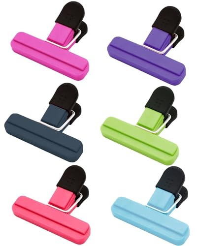6 Pcs Bag Clips - Food Storage Clips (6 Colors) - Kitchen Supplies