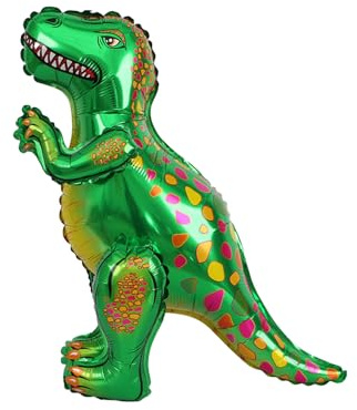 3D Dinosaurier Folienballon, Dinosaurier Luftballons, Grüne Tyrannosaurus Rex Luftballons, Kinder Dino Luftballons Partyzubehör, Selbststehende Dinosaurier-Folienballons