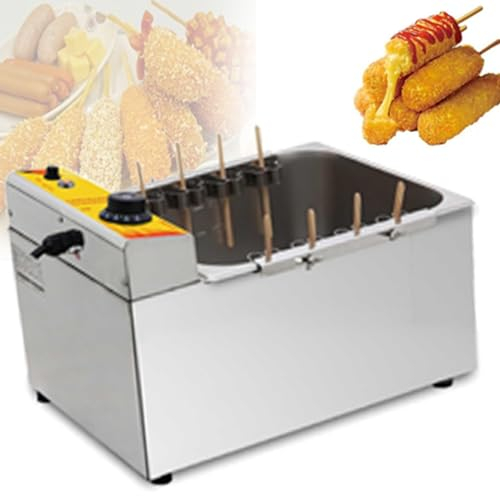 DOZPAL Macchina per Bastoncini per Hot Dog al Formaggio Macchina per Salsicce da Cucina per friggitrice Automatica per Mais da 12 Litri per Patatine Fritte, Ciambelle e Altro Ancora