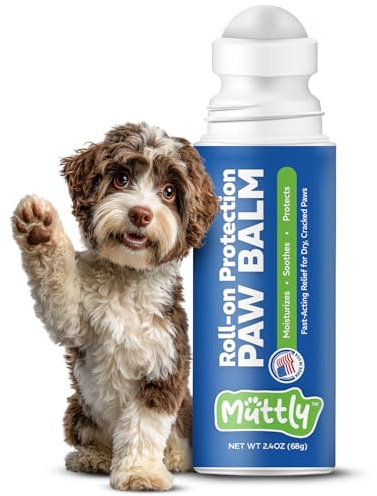 Roll-On Dog Paw Balm - Moisturizer & Soothing Protection from Snow & Hot Pavements - Snout Soother for Dogs - Easy & Fast to Apply, Natural, Non-Toxic, Food-Grade, Lick-Safe Wax