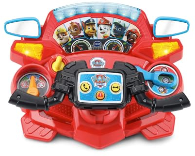 VTech - Pat' Patrouille, Mission Pilote 2 en 1, Simulateur de Conduite avec Tableau de Bord, Quad de Ryder et Camion de Pompiers de Marcus, Cadeau Enfant de 3 Ans à 7 Ans - Contenu en Français
