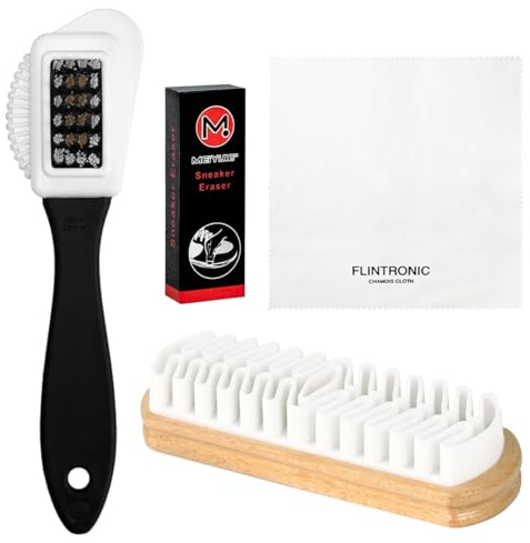 Pulizia Scarpe Scamosciate, Set di 4 Pulizia Scarpe Camoscio Incluso Spazzola Scarpe Scamosciate, Gomma per Camoscio, Spazzola Multifunzione e Panno Pulito
