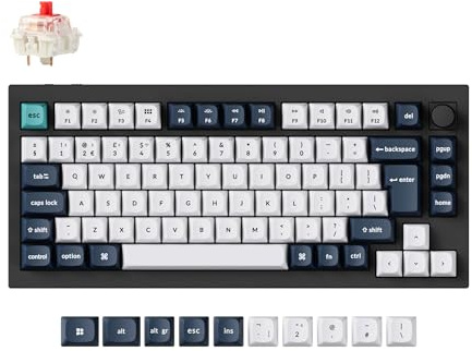 Keychron Q1 Max QMK/VIA Custom Mechanical Keyboard, Full Metal Programmable Knob 2.4 GHz/Bluetooth/Wired Keyboard with RGB Hot-Swappable Gateron Jupiter Red Switch for Mac Win Linux - UK Layout