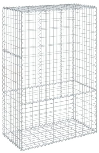 vidaXL Gabionkorg med skydd 100x50x150 cm galvaniserat järn, gabionkorg, stenmur, gabionmur, gabionkorgar, stenmurar, gabinmurar, gabionvägg