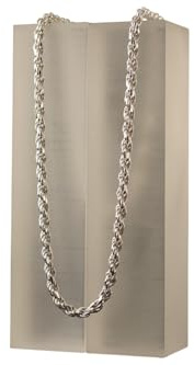 Generisch Unisex Kordelkette aus 925 Silber – Massiv, Echt – Silberkette Herren Damen – 3,5 mm Halskette – Handgefertigt – Luxusschmuck – Geschenkidee | 3,5 mm