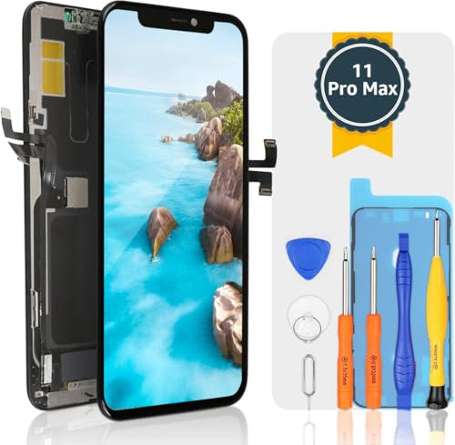bokman Pantalla para iPhone 11 Pro MAX, Pantalla LCD Full HD con Kit de Herramientas de Reparación (6,5 Pulgadas)