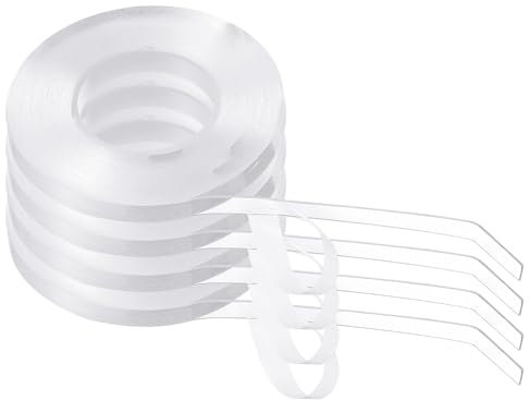 QUARKZMAN 4pcs Ruban Adhésif Double Face Nano 5m x 0.8cm x 1mm Multifonction Amovible Transparent Ruban De Fixation Lavable Imperméable Bandes Adhésives Pour Murs Tapis Posters Ornementation
