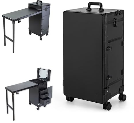 Gdsshuhung Professional Rolling Nail Cart Makeup Case 360° Wheels