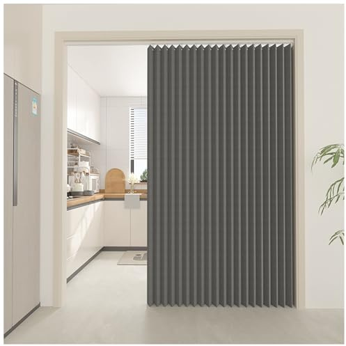 APMOE Verdunkelungsvorhänge, Plissee Magnetischer Türvorhang Thermischer Kälteschutz, Kein Bohren Türvorhang Raumteiler Unsichtbarer Vorhang(Grau,120x200cm)