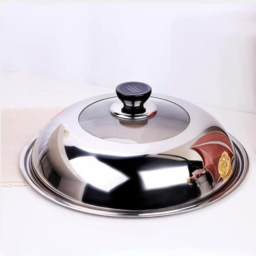 Edelstahl-Pfannendeckel, 40 cm, robuste Topfabdeckung für 24 40 cm große Töpfe, erhöhtes Design, perfekt für Wok-Dampfgarer und elektrisches Kochgeschirr, verdickt für verbesserte Leistung