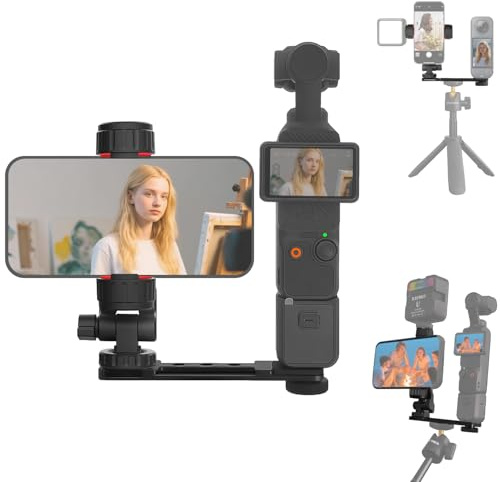 Osmo Pocket 3 Phone Holder Mount compatible with DJI Osmo Pocket 3 Creator Combo Expansion Monitor Mount Accessories, Tripod Adapter with 360°Smartphones Holder for Vlogging Live Video Shooting