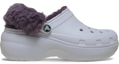 Crocs Classic Platform Fuzz Lined Clog 36-37 EU Frosted Grape