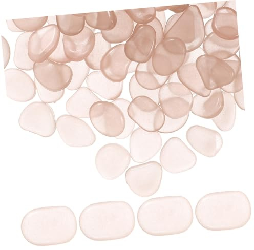 GANAZONO 100 Pièces Pierres Décoratives Luminescentes pour Aquarium Galets Phosphorescents Rose Gravier Polyvalent pour Aquarium Pot de Fleurs et Décoration DIY