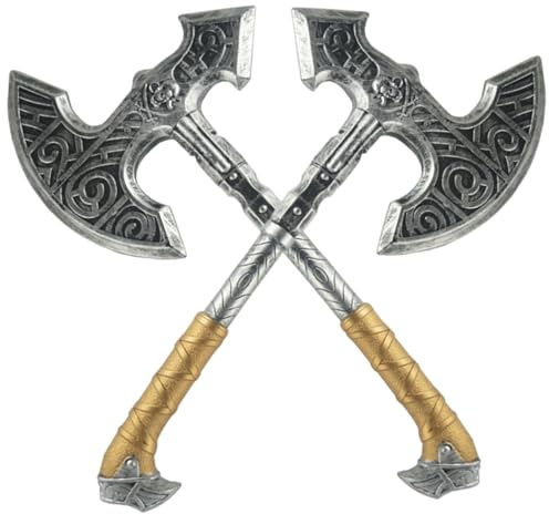 Csafyrt 2 pezzi di ascia di Halloween Prop Ascia di plastica realistica portatile per giochi di ruolo in costume di Halloween Cosplay