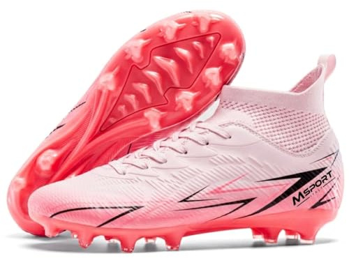 Scarpe da Calcio Bambini/Ragazzi con Tacchetti – Antiscivolo, Leggere e Confortevoli – Ideali per Erba Naturale e Sintetica