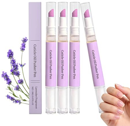 Crayon à huile 2-en-1 pour la peau des ongles, poussoir à cuticules pour accrocher les ongles, crayon de soin des ongles, dissolvant de cuticules, Nagelhautentferner, nailrkungswachstumsserum (4PCS)