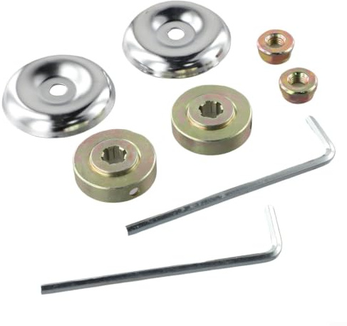 Kit adaptador de hoja de cortador de cepillo para piezas de recortadora de eje recto, juego de tuercas de fijación de caja de cambios de metal con arandela de empuje, placa de conductor y reemplazo de