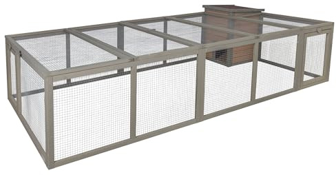 Kerbl Pet Freilaufgehege Luna, Kaninchenauslauf, Fichtenholz, 230 x 115 x 59 cm, mit Gitterdach, 13 mm Stababstand, Schutz vor Wetter | 230 × 115 × 59 cm, Fichtenholz mit Gitterdach und 13 mm Stababstand, schützt Kaninchen vor Witterung