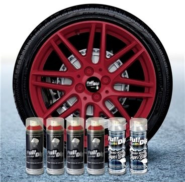 Felgenfolie Set mit 6 Full Dip Kirschrot glänzend