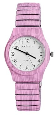 Adrina Armbanduhr Damen Analog Braun Schwarz Großes Ziffernblatt | Damenarmbanduhr arabische Ziffern günstig | Damenuhr Senioren mit Zugarmband – klassisch & bequem viele Farben