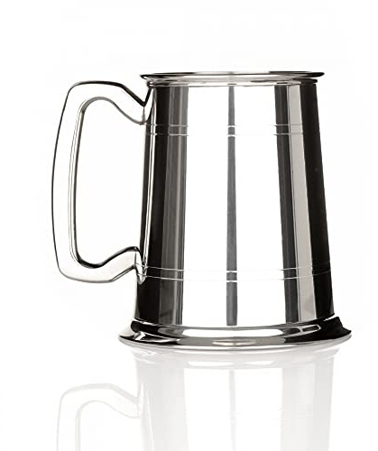 Medieval Tankard - 1 Pint Mittelalter Bierkrug/Zinnkrug aus England - Poliert