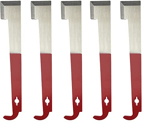 Miokun 5 Pack Steel J Hook Bee Hive Tool Frame Lifter and Scraper for Beekeepers