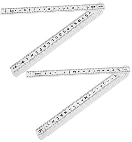 Alvinlite 2 Stück Zollstock 2 Meter, Gliedermaßstab Zollstöcke Maßstab, Lineal Meterstab mit Duplex-Teilung, Weiß, für Alle Heimwerker, Haus, Hobby Werkstatt Messwerkzeug, Zusammenklappbar, Leicht